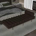 Modern Bedroom Design Featuring Gray Bedding Upholstered Bench Cylindrical Cushions And Wooden Floor
