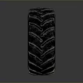 Car Tire With Black Tread And Orange Rim Detailed Close Up View