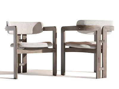 Comfortable Modern Leisure Chairs With Wooden Frame And Soft Upholstered Seat Design 3d model