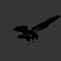 Game Movie Character Eagle with Spreading Black Wings Yellow Beak and Talons Standing Pose