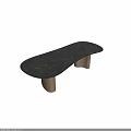 Modern Dining Table With Marble Top And Brass Cylindrical Legs