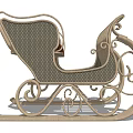 Outdoor Sleigh Shaped Woven Playground Equipment With Decorative Curved Design And Brown Cushioned Seat