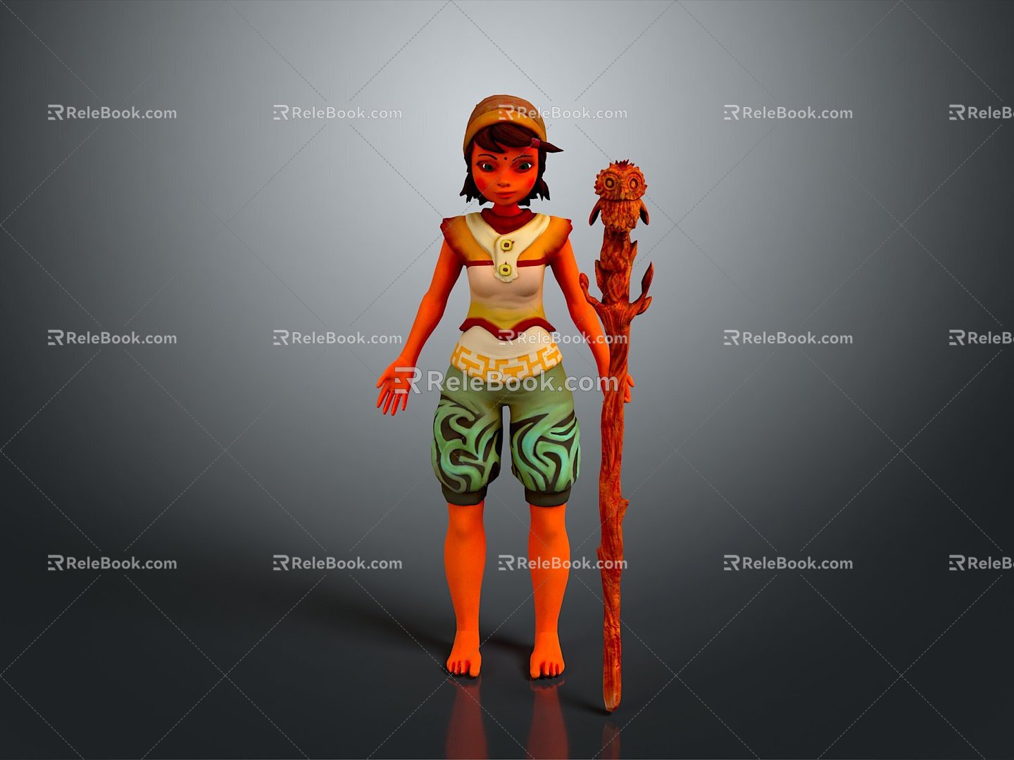 Female Elf Cartoon Witch Magic Witch Magic Girl Magician Elf Mage Warlock Wizard 3d model