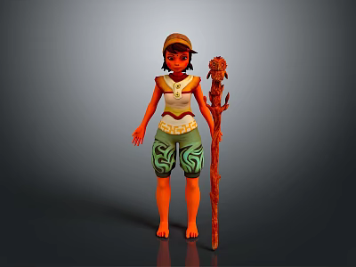 Female Elf Cartoon Witch Magic Witch Magic Girl Magician Elf Mage Warlock Wizard 3d model