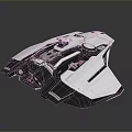 Futuristic White And Black Sleek Spaceship With Mechanical Details And Armored Design