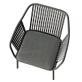 Modern Woven Armchair With Metal Frame For Living Room Decor