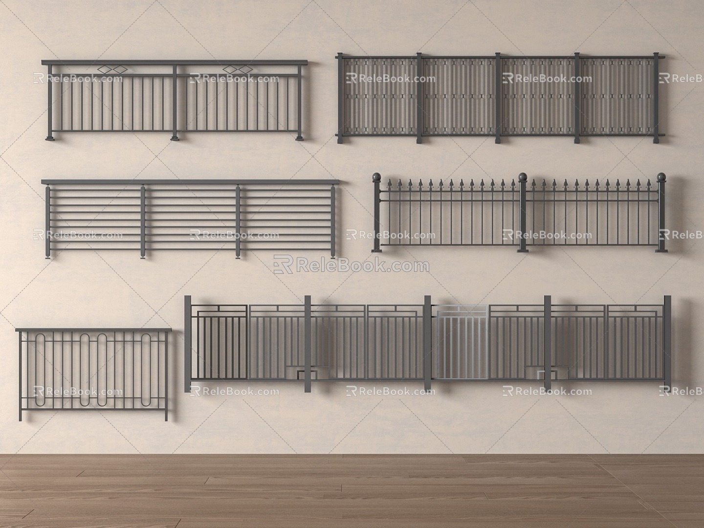 Modern guardrail 3d model