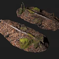 Natural Stone Wood Decor Pieces With Mossy Surfaces For Outdoor Garden Use