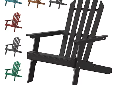 Stylish Leisure Chair With Multiple Colors Slatted Back Design And Comfortable Armrests For Patio Use 3d model