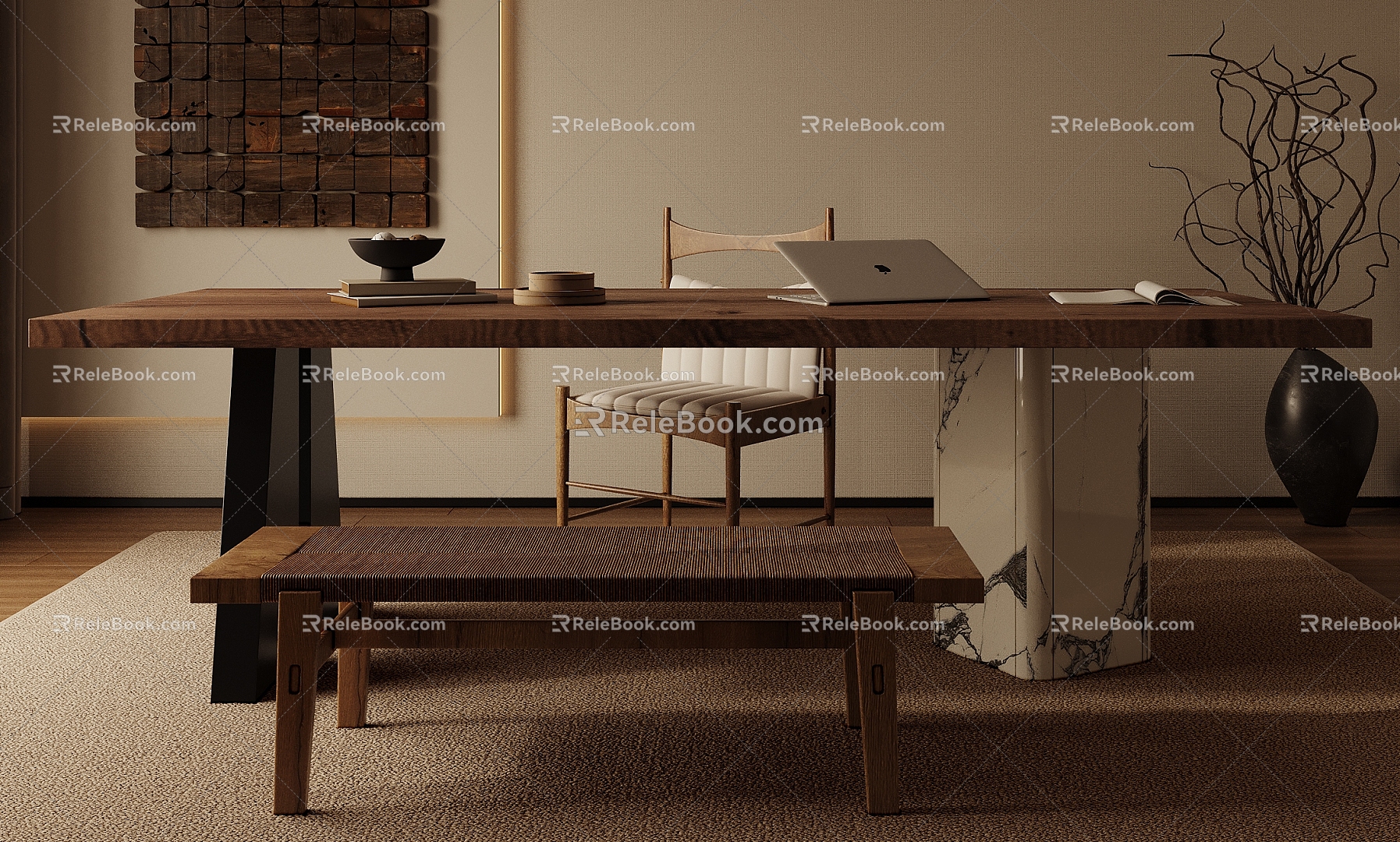 Quiet Wind Study Desk 3d model