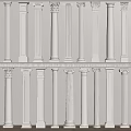 European Column Roman Column Gypsum Column Gypsum Line Cylindrical Square Column 3d model