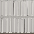 European Column Roman Column Gypsum Column Gypsum Line Cylindrical Square Column 3d model