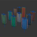 Colorful Decorative Banners with Metal Stands and Fringed Edges in Various Colors