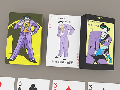 Vibrant Playing Cards With Joker Character Design For Enjoyable Card Games Entertainment 3d model