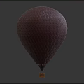 Deep Red Textured Hot Air Balloon Shaped Amusement Equipment With Orange Base