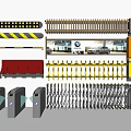 Modern gate parking lot swing gate security gate access control machine speed bump 3d model