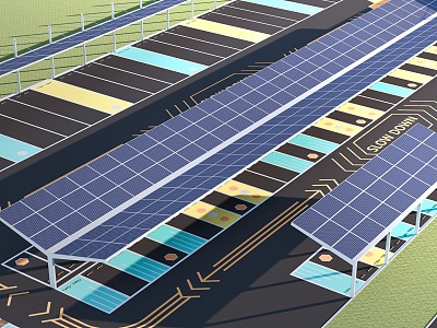 Solar car shed solar parking lot model