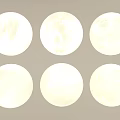Six Round Decorative Lights With Different Moon Phases On Light Brown Background 3d model