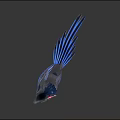 Vibrant Blue Parrot With Pink Flower On Head Against Dark Background