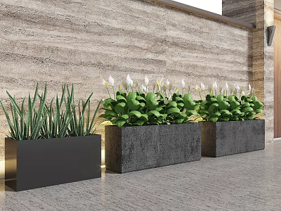 Modern Flower Box Combination 3d model