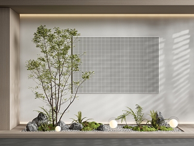 modern landscape sketch courtyard landscape sketch indoor landscaping plant pile landscape tree micro-terrain 3d model