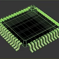 Modern Chip Microchip 3d model