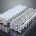 Heavy Duty White Metal Truck Cargo Containers With Empty And Gravel Filled Bodies For Transport Use