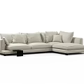Modern Light Gray L shaped Sectional Sofa Set With Multiple Cushions And Side Table 3d model
