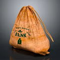 Vintage Canvas Bank Money Bag With First National Bank Logo And Green Dollar Sign
