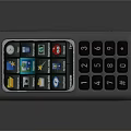 Sleek Digital Mobile Device With Touch Screen Display And Physical Keyboard Showing App Icons