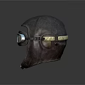 Vintage Aviator Helmet With Leather Construction Classic Goggles And Retro Style