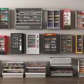 Various Commercial Refrigerators And Freezers Stocked With Food Items On