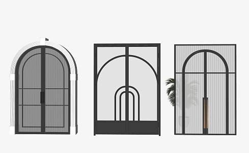 Modern gate glass door 3d model