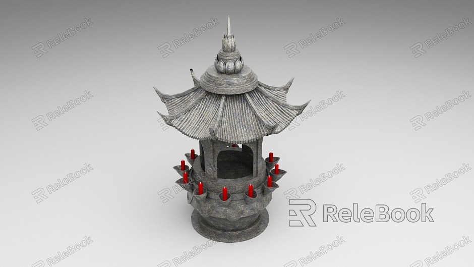 Stone Tower Lamp Stone Tower Landscape Lamp Ancient Lamp Palace Lamp model