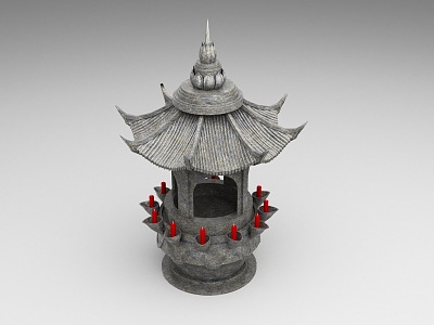 Stone Tower Lamp Stone Tower Landscape Lamp Ancient Lamp Palace Lamp model