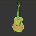 Natural Wooden Acoustic Guitar With Classic Design And Glossy Musical Instrument Finish