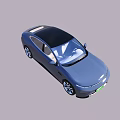 Blue Modern Sedan With Black Roof Streamlined Body And Alloy Wheels