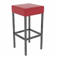Two Red Leather Bar Stools Featuring Metal Frame And Comfortable Seats Design 3d model
