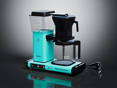 Turquoise Royal Master Cory Kitchen Appliance With Glass Carafe Control Panel And Indicator Lights 3d model