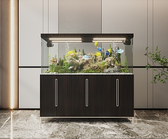 Modern Fish Tank Glass Fish Tank Aquarium Display Cabinet Side Cabinet 3d model