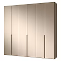 Modern Wardrobe Design With Light Panel Doors And Vertical Metal Handles 3d model