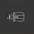 Industrial Metal Frame Mechanical Device With Gray Handrails And Brown Components