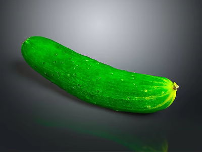 Fresh Green Cucumber With Smooth Skin And Water Droplets Perfect For Salads And Healthy Snacks 3d model