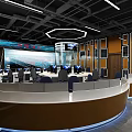 Modern Command Center Public Security Bureau Command Hall Monitoring Room 3d model