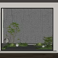 Serene Indoor Landscape With Stone Wall Waterfall Moss Small Plants And Decorative Stones