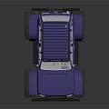 Blue Off Road Vehicle Featuring Large Tires And Roof Rack Design