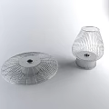 Modern Wire Mesh Fireplaces With Flames Round And Lampshade Shaped Design