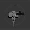 Military Weapon System With Telescopic Sight And Radar Device On Metal Base