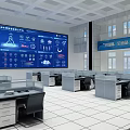 Modern Monitoring Room Command Control Room Supervision Center 3d model