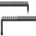 Modern Coffee Table With Striped Top And Contrasting White Black Frame Design